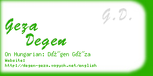 geza degen business card